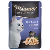 24x100g Miamor finom filék aszpikban tonhal & tintahal nedves macskatáp