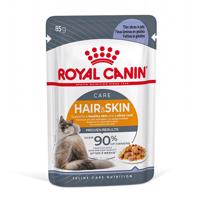 Kiegészítés a száraztáphoz: 12x85g Royal Canin Hair & Skin aszpikban nedvestáp