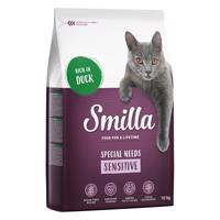10kg Smilla Adult Sensitive gabonamentes kacsa száraz macskatáp 10% kedvezménnyel