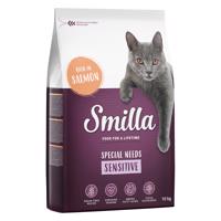 10kg Smilla Adult Sensitive gabonamentes lazac száraz macskatáp 10% kedvezménnyel