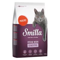 10kg Smilla Adult Sensitive gabonamentes szárnyas száraz macskatáp 10% kedvezménnyel