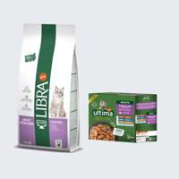 12kg Libra Sterilized csirke száraz macskatáp+8x85g Ultima Cat Sterilized mix II (csirke, marha, tonhal, tengeri hal) nedves macskatáp ingyen
