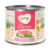 12x200g Feringa Classic Meat Menü lazac, pulyka, cukkini & vízitorma konzerv nedves macskatáp 15% árengedménnyel