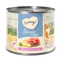 12x200g Feringa Single Meat lazac, burgonya & petrezselyem konzerv nedves macskatáp 15% árengedménnyel