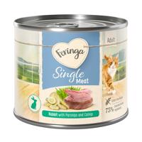 12x200g Feringa Single Meat nyúl, pasztinák & macskamenta konzerv nedves macskatáp 15% árengedménnyel