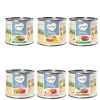 12x200g Feringa Single Meat vegyes csomag I (6 fajta): csirke, nyúl, bárány, borjú, kacsa, lazac) konzerv nedves macskatáp 15% árengedménnyel