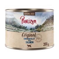 12x200g Purizon Adult Sterilised - gabonamentes nedves macskatáp - Csirkefilé lazaccal