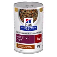 12x354g Hill's Prescription Diet i/d Digestive Care Ragu csirke  nedves kutyatáp 10+2 ingyen