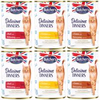 12x400g Butcher's Delicious Dinners nedves macskatáp - Válogatáscsomag (3 fajta)