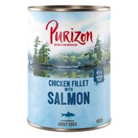 12x400g Purizon Original Adult nedves kutyatáp - Csirkefilé, lazac & spenót