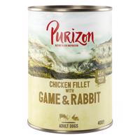 12x400g Purizon Original Adult nedves kutyatáp - Csirkefilé, vad & nyúl