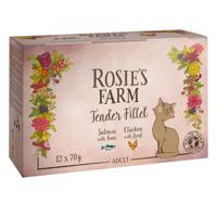 12x70g Rosie's Farm Tender Filet nedves macskatáp Mix (2 változattal)