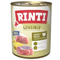 12x800g RINTI Sensible gazdaságos csomag - Pulyka & burgonya nedves kutyatáp