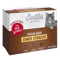 12x85g Smilla Senior Sterilised falatok zöldséggel szószban nedves macskatáp