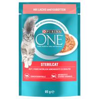 13x85g PURINA ONE SterilCat nedves macskatáp- Lazac & sárgarépa