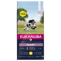 18kg Eukanuba Puppy Medium Breed csirke száraz kutyatáp 15+3kg ingyen