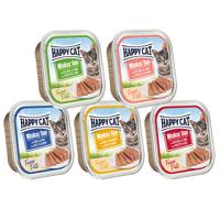24x100g Happy Cat Minkas Duo finom pástétom tálcás nedves macskatáp- Vegyes csomag I (5 változattal)