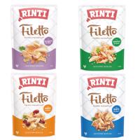 24x100g RINTI Filetto Pouch in Jelly nedves kutyatáp - Vegyes csomag (4 fajta)