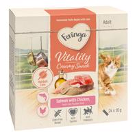 24x10g Feringa Vitality Creamy Snacks macskasnack óriási kedvezménnyel! - Lazac csirkével