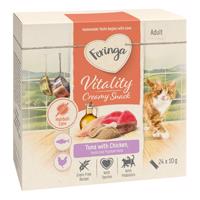 24x10g Feringa Vitality Creamy Snacks macskasnack óriási kedvezménnyel! - Tonhal csirkével