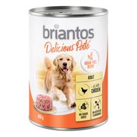 24x400g briantos Delicious Paté Csirke nedves kutyatáp 15% árengedménnyel