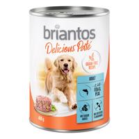 24x400g briantos Delicious Paté Hal & borsó nedves kutyatáp 15% árengedménnyel