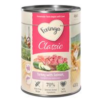 24x400g Feringa Classic Meat Menü Lazac & pulyka nedves macskatáp 20+4 ingyen akcióban
