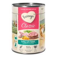 24x400g Feringa Classic Meat Menü Nyúl & pulyka nedves macskatáp 20+4 ingyen akcióban