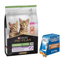 3kg PURINA PRO PLAN Sterilised Kitten lazac száraz macskatáp+8x40g Dentalife macskasnack ingyen