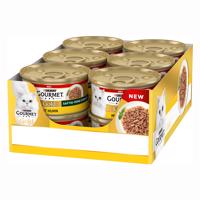 48x85g Gourmet Gold Succulents Delight finom csíkok csirke nedves macskatáp 3+1 ingyen