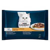 4x85g Gourmet Perle Szárazföldi duó nedves macskatáp