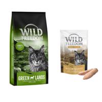 6,5kg Wild Freedom Adult 'Green Lands' - bárány száraz macskatáp+100g Wild Freedom Filet csirke macskasnack ingyen