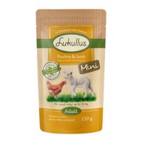 6x150g Lukullus Naturkost Adult Mini Szárnyas & bárány gabopnamentes nedves kutyatáp 20% engedménnyel