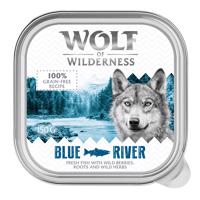 6x150g Wolf of Wilderness Adult tálcás óriási kedvezménnyel! kutyáknak - Blue River - hal