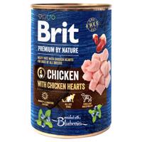 6x400g Brit Premium by Nature gazdaságos csomag nedves kutyatáp - Csirke csirkeszívvel