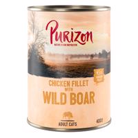 6x400g Purizon Adult vaddisznó nedves macskatáp rendkívüli árengedménnyel