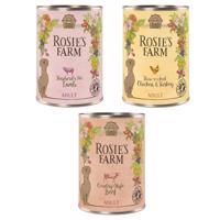 6x400g Rosie's Farm gabonamentes nedves kutyatáp vegyes próbacsomagban-no. 1 mix