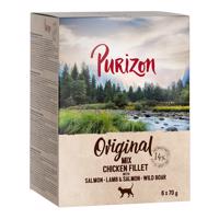 6x70g Purizon Adult tasakos gabonamentes nedves macskatáp Vegyes csomag 3 változattal 10% árengedménnyel