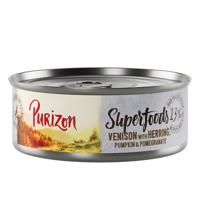 6x70g Purizon Superfoods Vad, hering, tök & gránátalama nedves macskatáp rendkívüli árengedménnyel