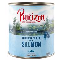 6x800g Purizon Original Adult nedves kutyatáp Csirkefilé, lazac & spenót