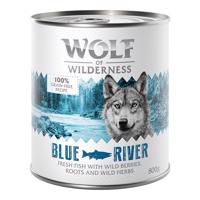 6x800g Wolf of Wilderness Adult - Single protein nedves kutyatáp-Blue River hal