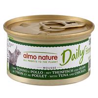 6x85g Almo Nature Daily Menu Csirke & tonhal mousse nedves macskatáp 5+1 ingyen