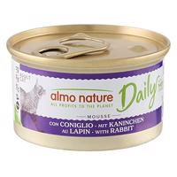 6x85g Almo Nature Daily Menu Nyúl mousse nedves macskatáp 5+1 ingyen