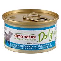 6x85g Almo Nature Daily Menu Óceáni hal mousse nedves macskatáp 5+1 ingyen