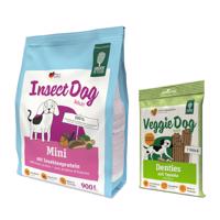 900g Green Petfood InsectDog Mini száraz kutyatáp+180g VeggieDog Denties kutyasnack ingyen