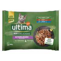 96x85g Ultima Cat Sterilized Marha & tonhal nedves macskatáp