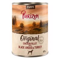 Purizon Puppy 400 g / 800 g - Csirkefilé, Black Angus marha & pulyka (6 x 400 g)