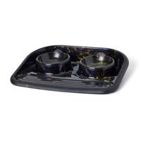 Savic Butler Marmor dupla tál, fekete-arany 2x300ml, Ø14,5cm kutya, macska