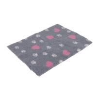 Szürke zooplus Isobed szívecskékkel & mancsokkal kutyáknak, macskáknak- H 75 x Sz 50 cm